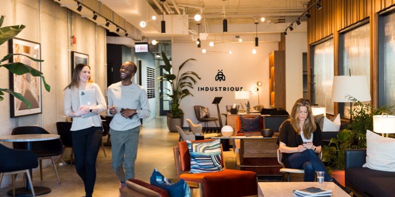 LBA-Workspace-Industrious lobby black logo